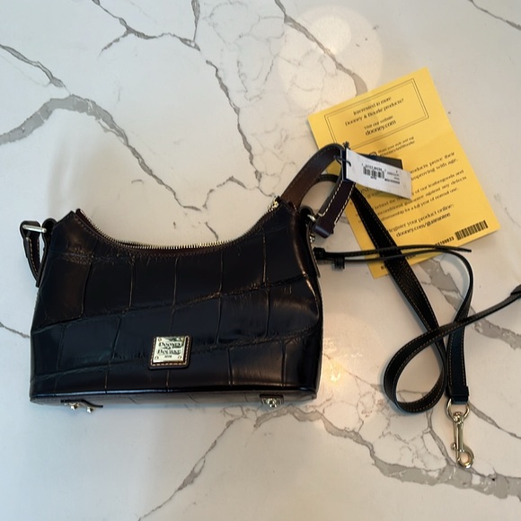 NWT Dooney and Bourke Patent Baguette Bag - Espresso Color - Picture 2 of 5